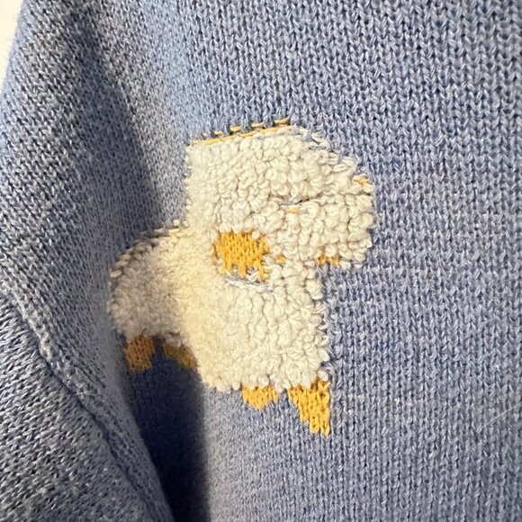 Blue Sheep Knit Cardigan Cottagecore Medium - Picture 3 of 7